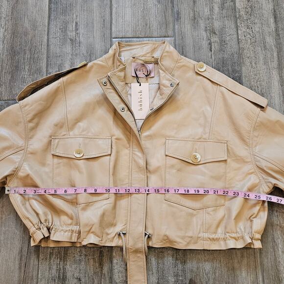 Bubish Revolve Jacket Womens Size S Savannah Lambskin Leather Zip Snap Caramel - Picture 7 of 16